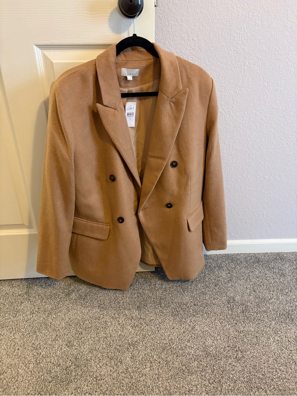 LOFT Double-Breasted Camel Pea Coat
